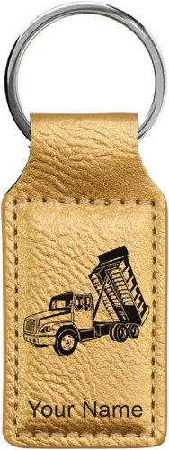 Miniatura 19 de LaserGram Llavero rectangular, camión volquete, grabado personalizado incluido