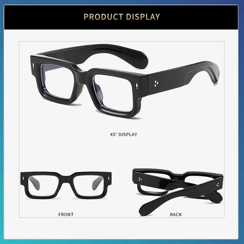 Miniatura 5 de Gafas de marco cuadrado grueso para mujeres y hombres, anteojos rectangulares gruesos, sin receta, lentes de luz azul para computadora
