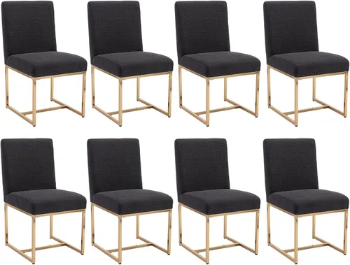 Miniatura 13 de Shunzhi Juego de 2 sillas de comedor modernas tapizadas de cuero PU, sillas de comedor de mediados de siglo, sillas laterales sin brazos, cómodas