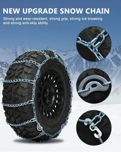 Miniatura 4 de SCITOO QG2228CAM Cadenas de nieve para automóviles, camionetas y SUV, cadena universal de tracción de emergencia para neumáticos, cadenas