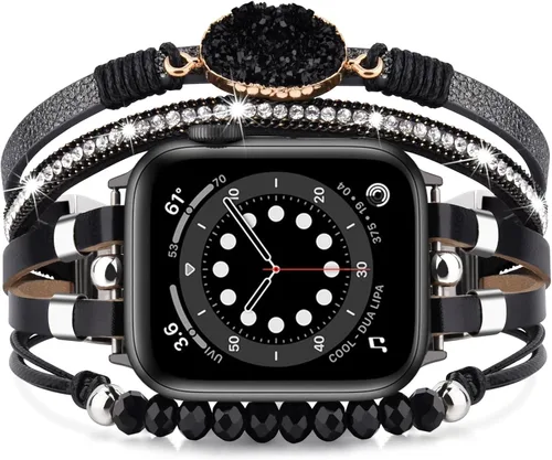 Miniatura 12 de VISOOM Correa de pulsera bohemia con cuentas compatible con Apple Watch de 40 mm/38 mm/41 mm/42 mm Series 10 9 8 7 SE Series 6/5/4 Correa de reloj