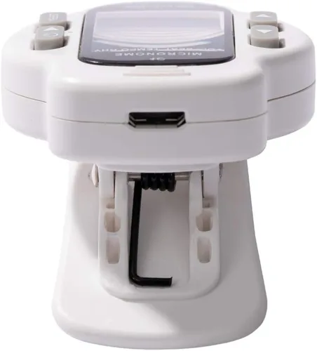 Miniatura 8 de KLIQ MicroNome - Mini metrónomo digital recargable - con altavoz (volumen digital, ritmo y ajuste de tempo) diseñado para su uso con piano, Blanco