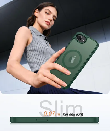 Miniatura 933 de FNTCASE Funda para iPhone 17 Pro: Fundas delgadas translúcidas de color azul claro compatibles con MagSafe, protección completa de la cámara