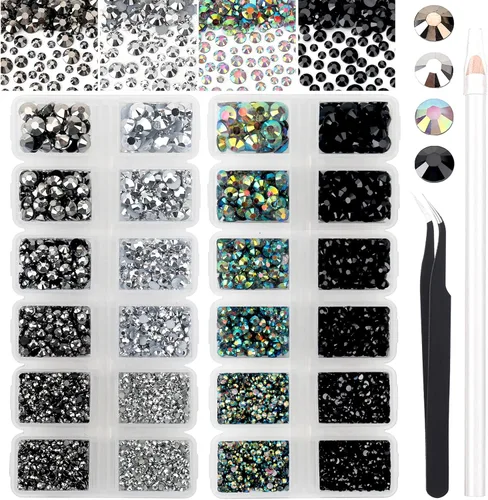 Miniatura 10 de 15000 unidades de diamantes de imitación de resina de la serie verde de 0.18 a 0.18 pulgadas, redondos sin termofijar, gelatina y parte inferior