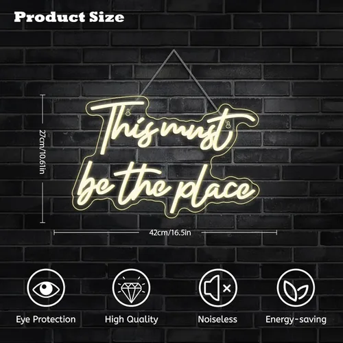 Miniatura 10 de Este Debe Ser El Lugar Letrero De Neón Letra Rosa Led Para Decoración De Pared Usb Letrero De Palabra Enciende Para Dormitorio Sala De Juegos Salón