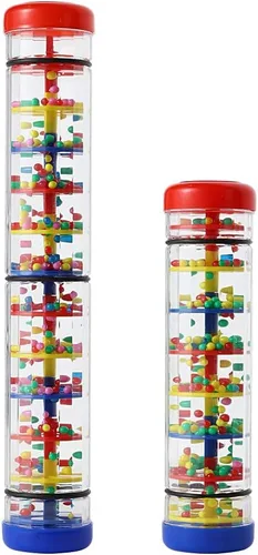 Miniatura 5 de Rainmaker palo de lluvia de 12 pulgadas para bebés tubo sonajero palo de lluvia agitador musical instrumento sensorial auditivo juguete para bebé