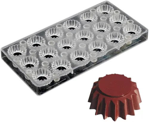 Molde de transferencia de chocolate, molde de policarbonato para chocolate, hecho a mano, para chocolate, magnético, para chocolate, flor (19350)