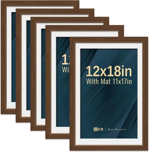 Miniatura 35 de VCK Juego de 5 portarretratos de 8 x 10 pulgadas, 5 fotos de 5 x 7 pulgadas con paspartú o de 8 x 10 pulgadas sin paspartú, marcos de fotos de Blanco