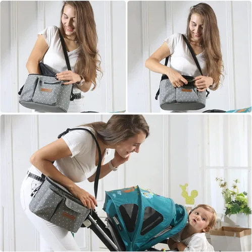 Miniatura 5 de Miracle Baby Bolsa organizadora de cochecito para mamá, bolsa universal de almacenamiento de cochecito, compatible con la mayoría de cochecitos