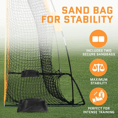 Miniatura 3 de Red de fútbol (7 x 4 pies) para porteros de campo, red portátil de fútbol para lanzar con accesorio de zona objetivo, redes de jaula de patada