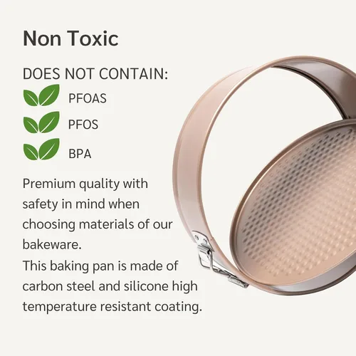 Miniatura 4 de HAPPIELS Molde desmoldable antiadherente para cheesecake de 8 pulgadas Libre de PFOA y BPA, molde desmoldable no tóxico para pasteles Los