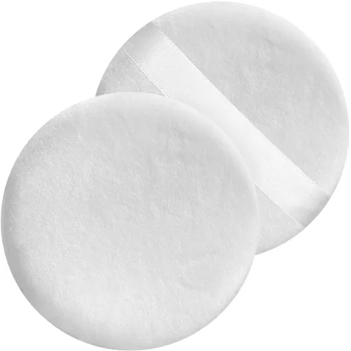 Miniatura 9 de 6 piezas de algodón puro súper suave, lavable, suelto, soplo de polvo, 2.65 pulgadas redondo para maquillaje de base