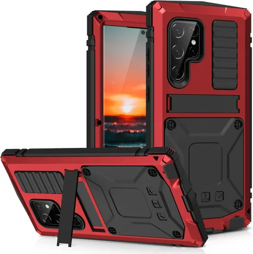 Miniatura 10 de Funda compatible con Samsung Galaxy S22 Ultra 5G, de metal de aluminio Gorilla Glass a prueba de golpes, militar, resistente, funda protectora dura