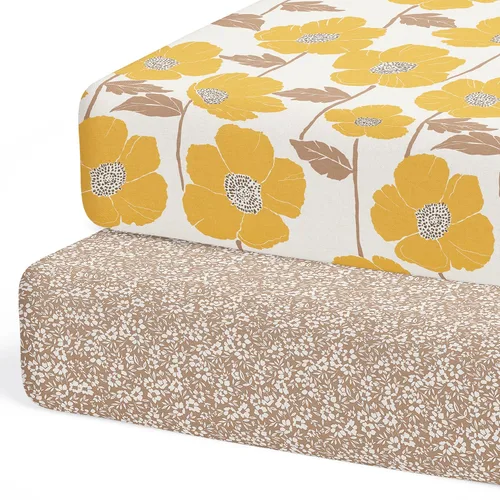 Miniatura 10 de Sábanas de cuna neutrales – Sábanas bajeras para cuna de bebé niña y niño – Paquete de 2 colchones estándar y niños pequeños – Mezcla de algodón