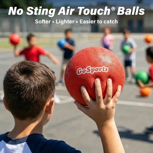 Miniatura 2 de GoSports Inflatable Dodgeballs - Choose 5 Inch or 7 Inch No Sting Balls - Set of 6 Includes Ball Pump & Mesh Bag Paquete de 6 bolas de 5