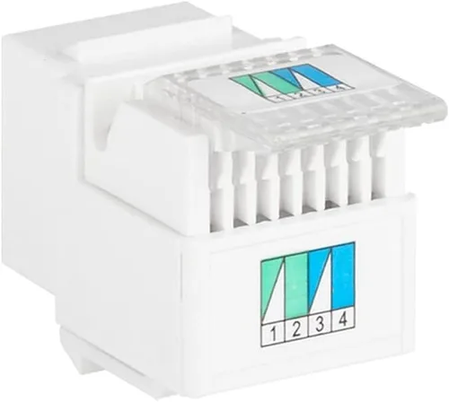 Miniatura 2 de Monoprice RJ11 Conector Keystone de 180 grados sin herramientas - Para cable sólido 22-26AWG, color blanco