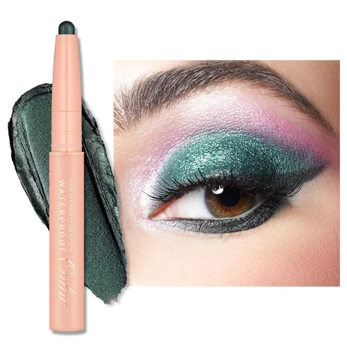 Miniatura 9 de Oulac Twist-Up Sombra de Ojos Brillante en Barra – Maquillaje de Ojos Vegano y Libre de Crueldad con Textura Cremoso y Mezclable, Resistente al 01