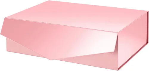 Miniatura 12 de PACKHOME Caja de regalo de 9 x 6.5 x 3.8 pulgadas, caja plegable rectangular con tapa magnética para embalaje de regalo (rosa mate, textura de grano)