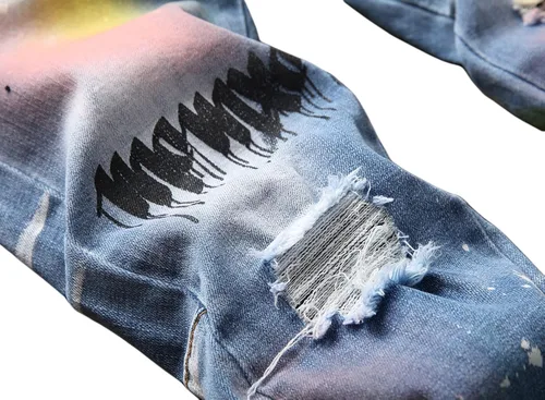 Miniatura 4 de Baylvn Pantalones de mezclilla ajustados y rectos de diseño para hombre