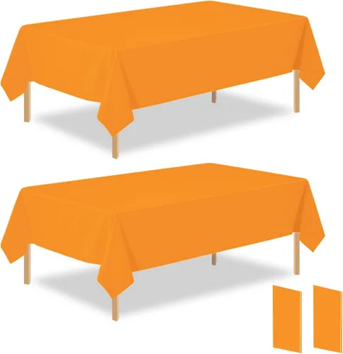 Miniatura 16 de Paquete de 2 manteles rectangulares desechables de plástico negro de 54 x 108 pulgadas, manteles de plástico negro para cumpleaños, bodas