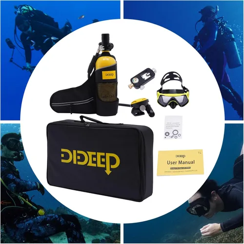 Miniatura 6 de Mini juego de buceo, tanque de buceo de 0.5L con bomba, kit de tanque de buceo de respiración subacuática de 4500 PSI, buceo, buceo, esnórquel