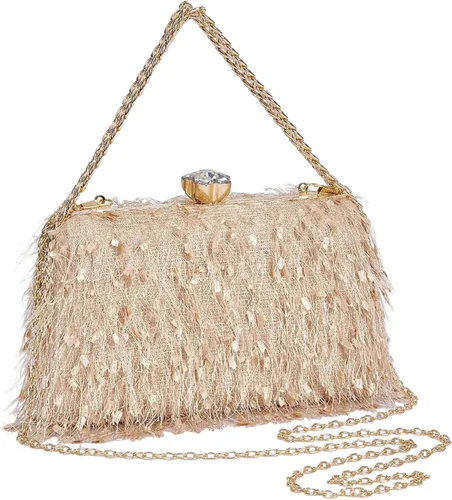 YYW Bolso de mano para mujer, lindo bolso de noche esponjoso, bolso de hombro para banquete de boda, fiesta