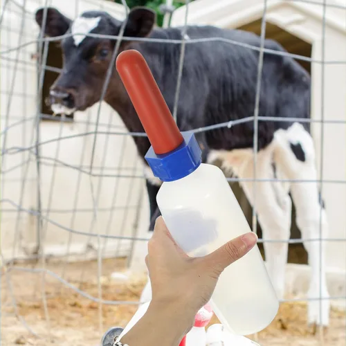 Miniatura 5 de GANAZONO Biberón de silicona gruesa para terneros de 16.9 onzas, alimentador de leche a prueba de fugas para terneros recién nacidos, corderos