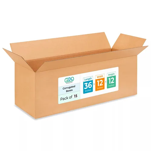 Miniatura 303 de IDL Packaging Paquete de 5 cajas de envío altas de 8 x 8 x 48 pulgadas, extra resistentes de 200 libras frente a caja regular, cajas de mudanza