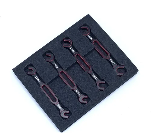 Miniatura 3 de KingVal 4 llaves inglesas de 3.0/3.2/3.5/3.7/4.0/5.0/5.5/0.236 in, herramienta de reparación universal a control remoto compatible con RC coche, Rojo