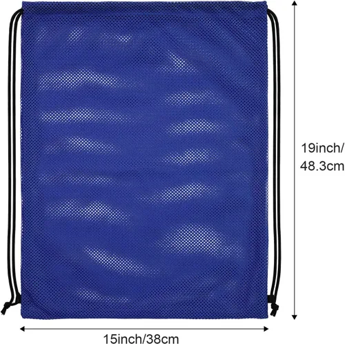 Miniatura 4 de Mochila con cordón de malla Bolsa de malla multifunción para natación, gimnasio, ropa, Azul oscuro, Viajar