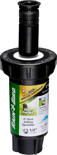 Rain Bird 1802HV15PR Regadera emergente profesional con regulación de presión (PRS) de alta eficiencia, patrón ajustable de 0° a 360°, distancia de