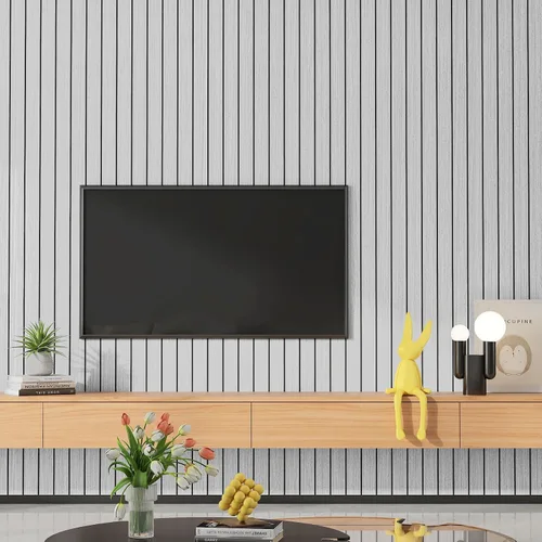Miniatura 5 de Yenhome Paneles de pared de listones de madera texturizada 3D, paneles acústicos insonorizados para paredes interiores y techos, panel de espuma