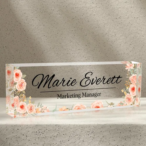 Miniatura 37 de Placa de nombre de escritorio personalizada, diamantes azules, regalo de decoración de oficina para profesores, jefes, empleados