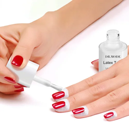 Miniatura 7 de DRMODE Látex líquido para uñas, cinta de látex para uñas, barrera de esmalte de uñas de secado rápido, protector de cutículas de uñas para estampado
