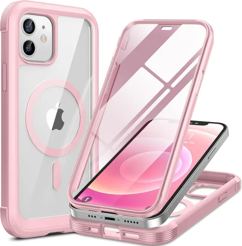 Miniatura 17 de Miracase Funda para iPhone 13 de 6.1 pulgadas, [sin burbujas] funda de teléfono de cuerpo completo con pantalla de vidrio completa integrada, sin