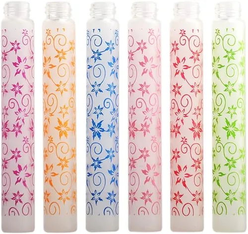 Miniatura 2 de Juego de 6 botellas de spray de perfume de vidrio de viaje vacías con estampado de flores mate de 0.3 fl oz
