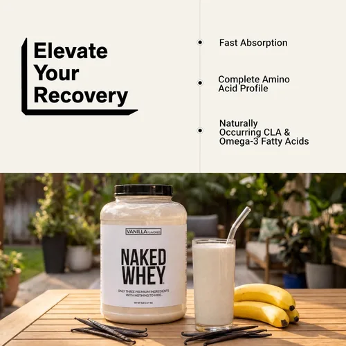 Miniatura 16 de NAKED Proteína de suero de vainilla 1 libra, solo 3 ingredientes, proteína de suero 100% natural de vacas alimentadas con pasto + vainilla + azúcar