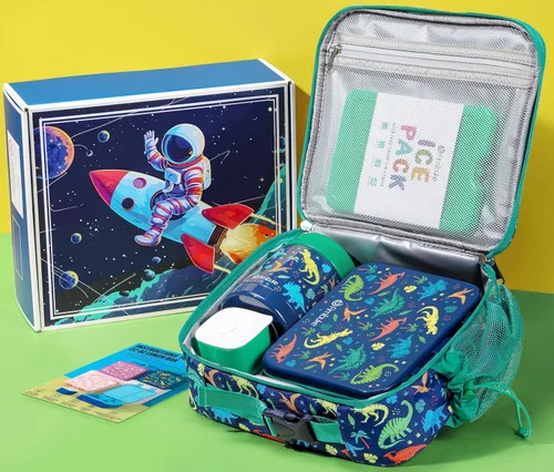 Miniatura 2 de Fimibuke Lonchera Bento de 32 onzas para niños con termo de 12 onzas, bolsa de almuerzo aislada y bolsa de hielo, contenedor de comida de 3