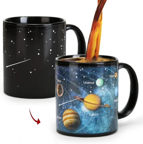 Miniatura 11 de Regalos de Astronomía Taza de Café con Tapa, 12 Regalos del Espacio de Constelaciones para Hombres y Mujeres, Taza de Cerámica con Tema de Planeta