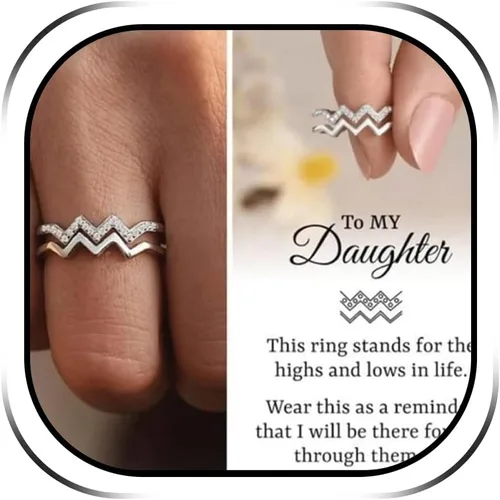 Miniatura 10 de Long tiantian Daughter Gifts from Mom Anxiety Fidget Ring for Daughter Hug Ring for Christmas Gifts Stocking Stuffers 2025 A-circón