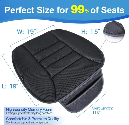 Miniatura 6 de Lofty Aim Cojín Premium para Asiento de Automóvil, Cojín para Conductor con Espuma Viscoelástica de Confort y Base de Goma Antideslizante