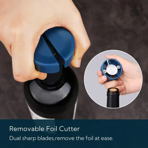 Miniatura 2 de KITCHENDAO Sacacorchos 3 en 1 para abrebotellas de vino con cortador de papel de aluminio, abridor de botellas de cerveza integrado con captador