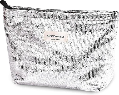 Miniatura 18 de Sminra Bolsa de Maquillaje Bolsa de Cosméticos Bolsa de Aseo de Lona Preppy para Mujeres Linda Bolsa con Cremallera Organizador Accesorios de Viaje