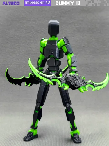 Miniatura 2 de altuco Juego de figuras de acción T13, figuras de acción Titan 13 con múltiples accesorios, relleno de calcetín de Navidad para niños (negro y verde)