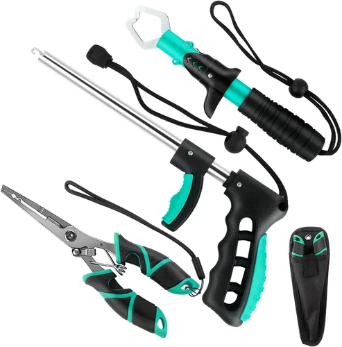 Miniatura 8 de mouhike Kit de herramientas de pesca, alicates de pesca, pinza de labios de pescado, removedor de anzuelos de pesca, báscula digital de pesca