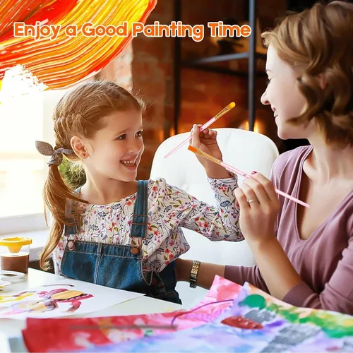 Miniatura 5 de para niños, adolescentes, chicas adolescentes, cosas de moda, relleno para cesta de Pascua, juego de pinceles de pintura acrílica Soucolor para Rosa