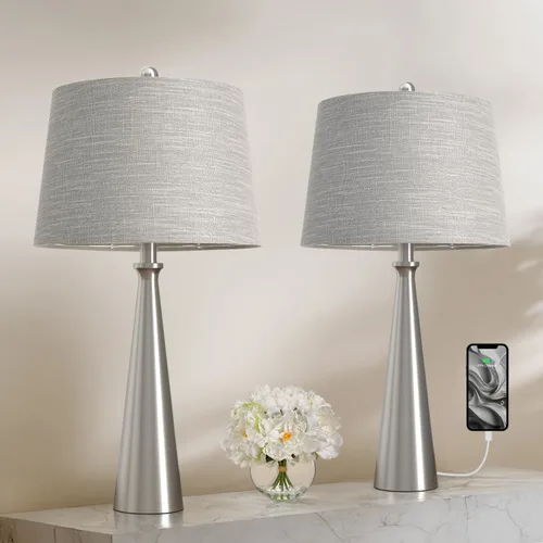 Miniatura 17 de Oneach Lámparas de mesa de 25.75 pulgadas para sala de estar, lámpara de noche regulable de 3 vías, con control táctil regulable de 3 vías, moderna