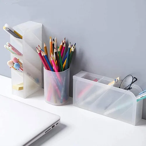 Miniatura 5 de Soporte para bolígrafos, organizador de escritorio con 3 estantes, 2 soportes para lápices, suministros de escritorio, accesorios de escritorio