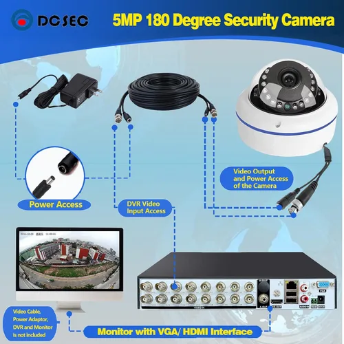 Miniatura 4 de Cámara de seguridad de domo de 5MP 4MP de 180 grados de gran angular HD-TVI/CVI/AHD/960H Analógica 4 en 1 Súper híbrida HD CCTV de vigilancia 1.7mm