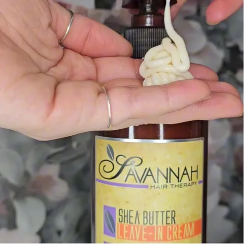 Miniatura 12 de Savannah Hair Therapy Acondicionador en crema sin enjuague para cabello seco dañado y teñido con manteca de karité, queratina y proteína de seda
